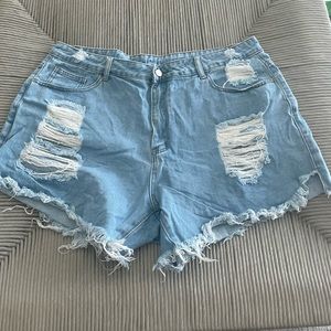High Rise Ripped Shorts